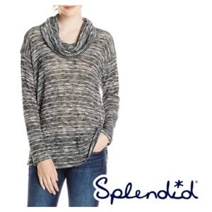 Splendid | B&W Cowl Neck Knit Sweater Top